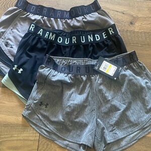 Under Armour Women's Gray and Black Shorts Trio